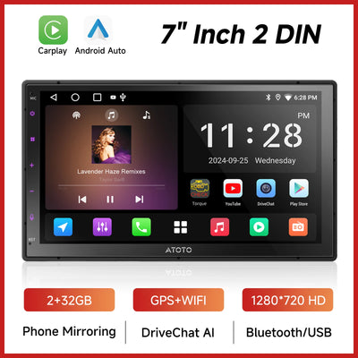 7/9/10 Inch Android Car Stereo Double Din 1280X720P Touchscreen FM GPS Wifi Wireless Carplay&Android Auto AHD Camera